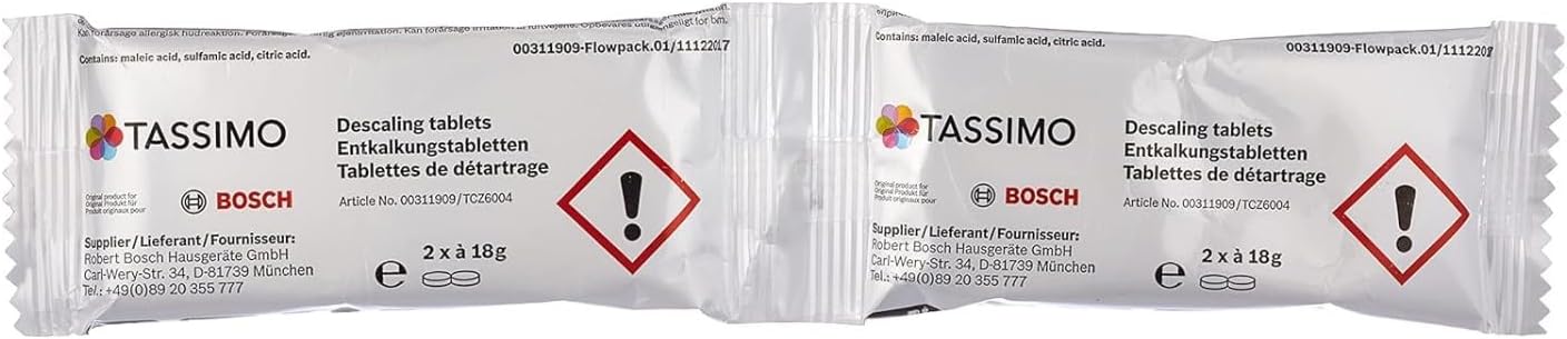 Tassimo Descaling Tablets with 4 Tablets for 2 Descaling Processes