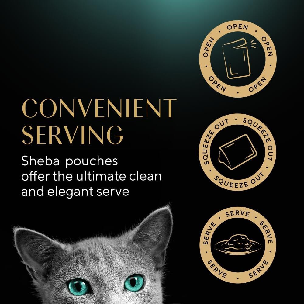 Sheba Fine Flakes in Jelly – Fish Collection Wet Cat Food, 40 x 85g