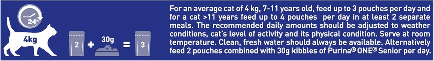 PURINA ONE Senior 7+ Mini Fillets Wet Cat Food – Chicken &amp; Beef, 8 x 85g (Pack of 5)
