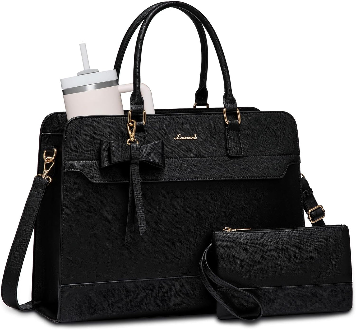 LOVEVOOK 15.6" Women Laptop Work Tote Bag with Compartments