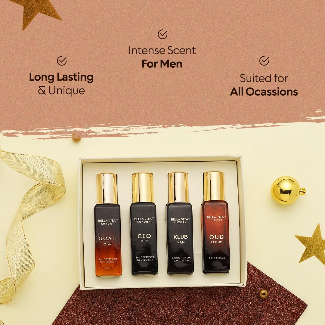 Bella Vita 4×20ml Men Fragrance Set – KLUB, OUD, CEO, GOAT