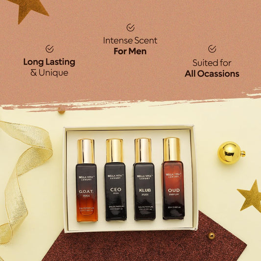 Bella Vita 4×20ml Men Fragrance Set – KLUB, OUD, CEO, GOAT