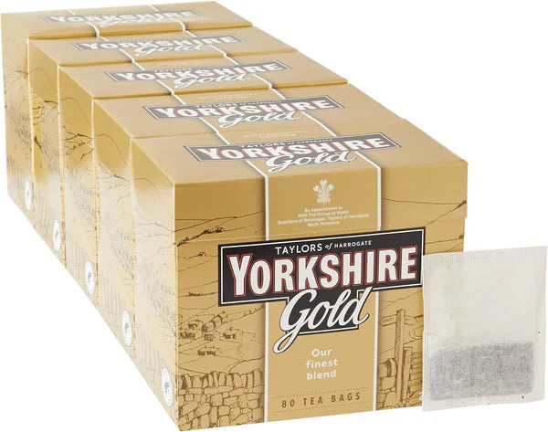 Yorkshire Tea Gold – 80 Tea Bags (Pack of 5, Total 400 Tea Bags)