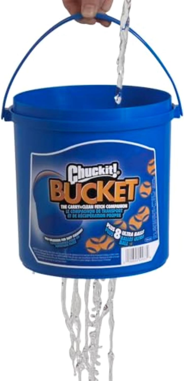 Chuckit! Ultra Ball Dog Toy – 8 Pack with Bucket, Medium