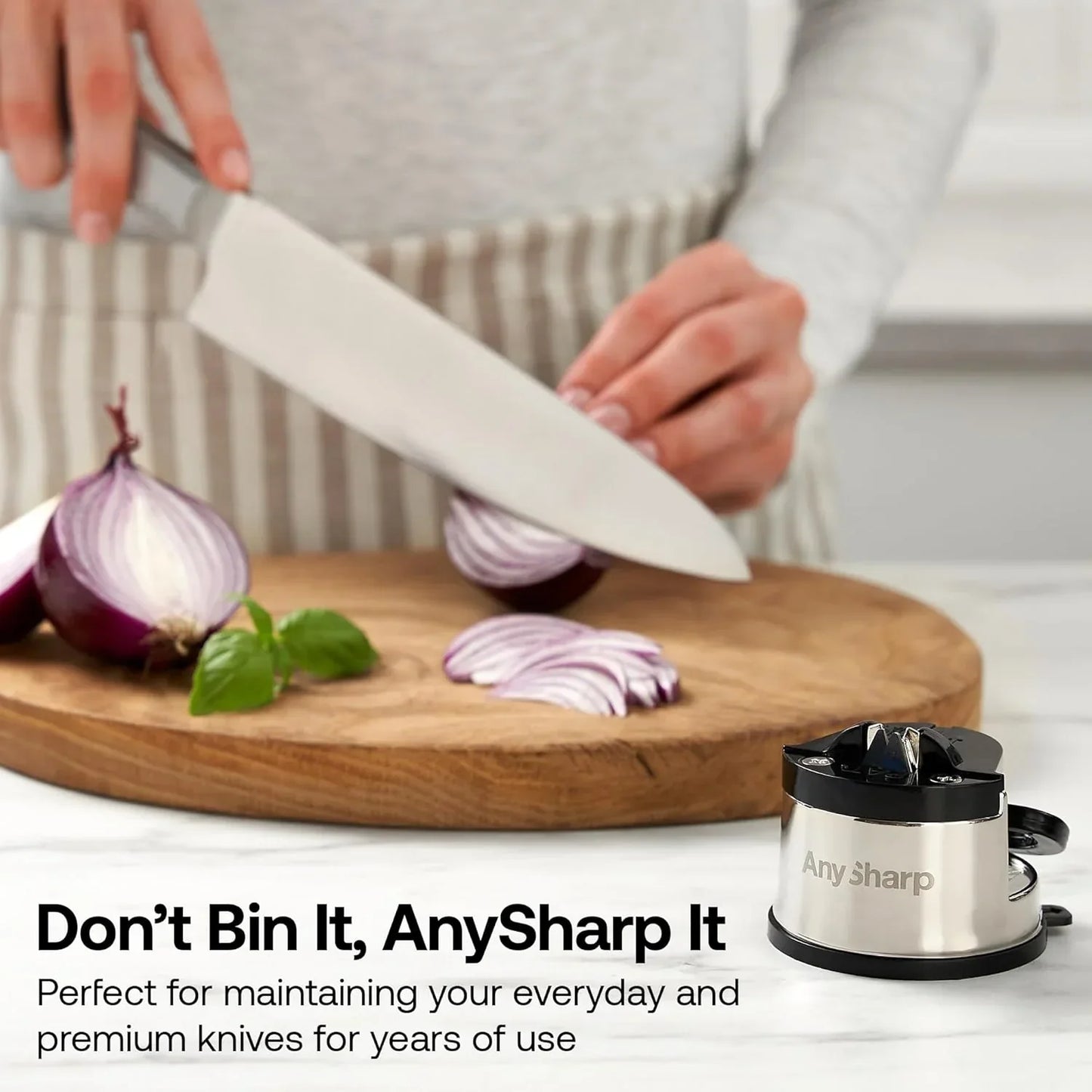 AnySharp Knife Sharpener – Hands-Free Kitchen Knife Sharpener