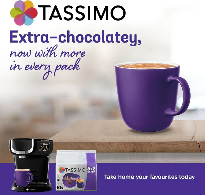Tassimo Cadbury Hot Chocolate Pods – Pack of 5 (50 Drinks)