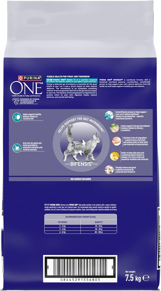 PURINA ONE Bifensis Senior 7+ Dry Cat Food Chicken 7.5kg Pack