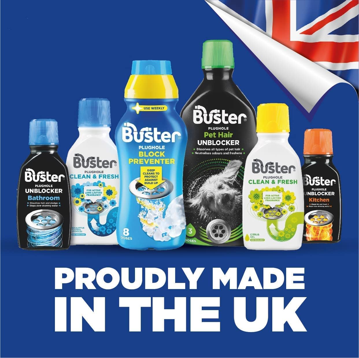 Buster Bathroom Drain Unblocker – Pack of 2 (300ml each)