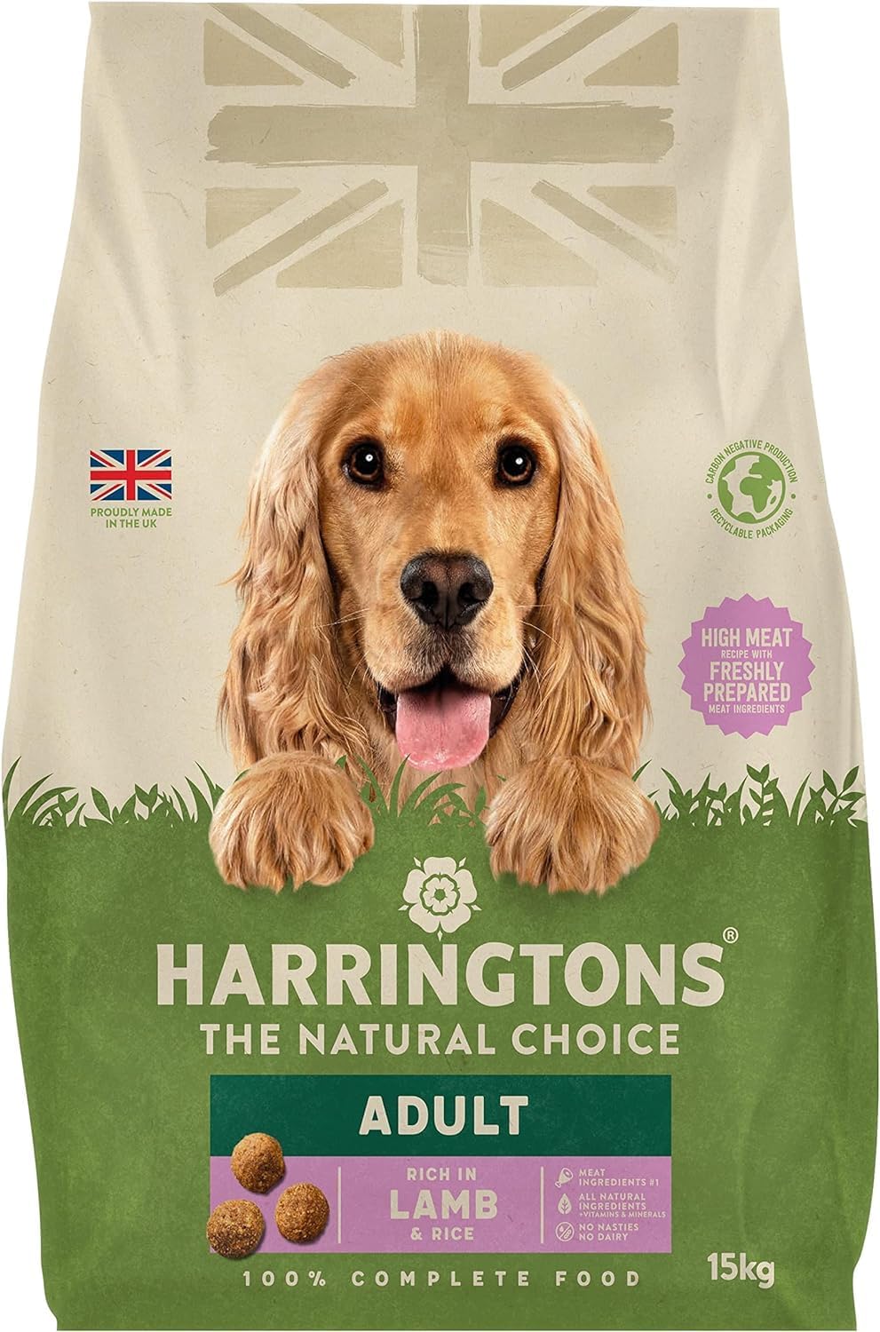 Harringtons Complete Dry Adult Dog Food – Lamb &amp; Rice, 15kg