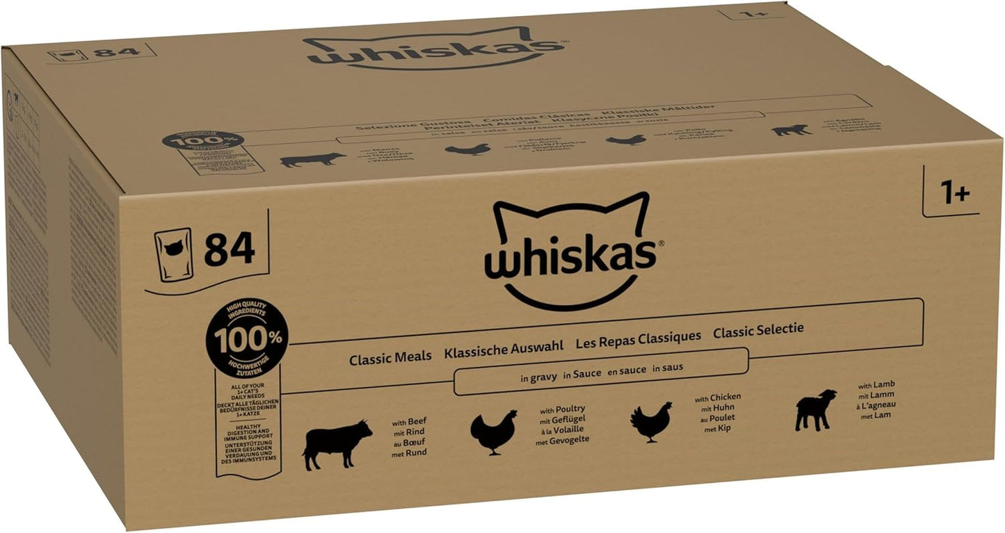 Whiskas 1+ Adult Classic Selection in Gravy | 84 x 85g