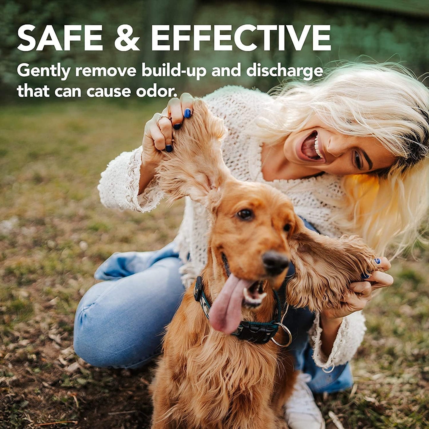 Vet's Best Ear Relief Finger Wipes, Ear Cleansing for Dogs, Soothes & Deodorizes - 50 Disposable Wipes