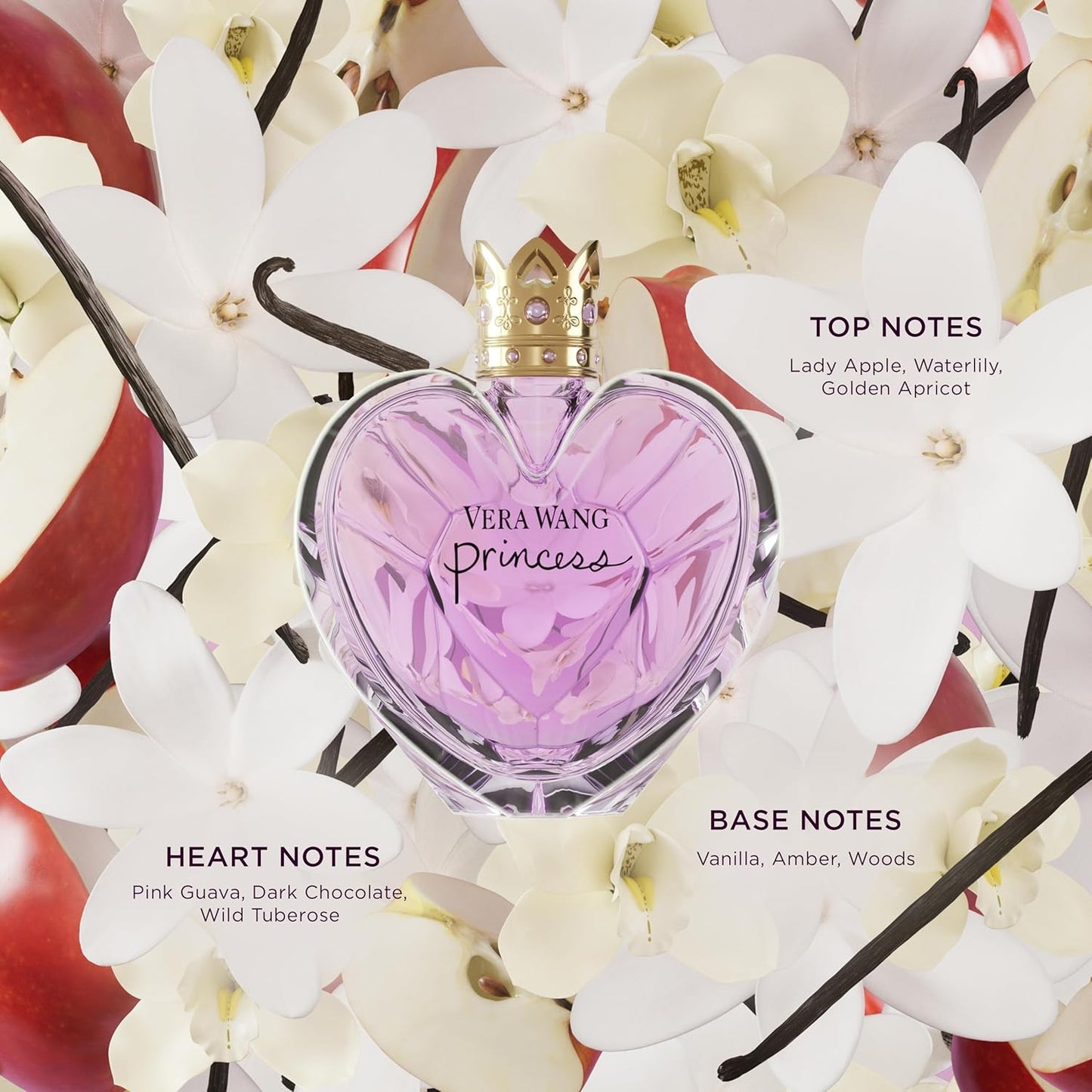 Vera Wang Princess Eau de Toilette for Women is a fruity floral fragrance with apple, guava, and vanilla notes