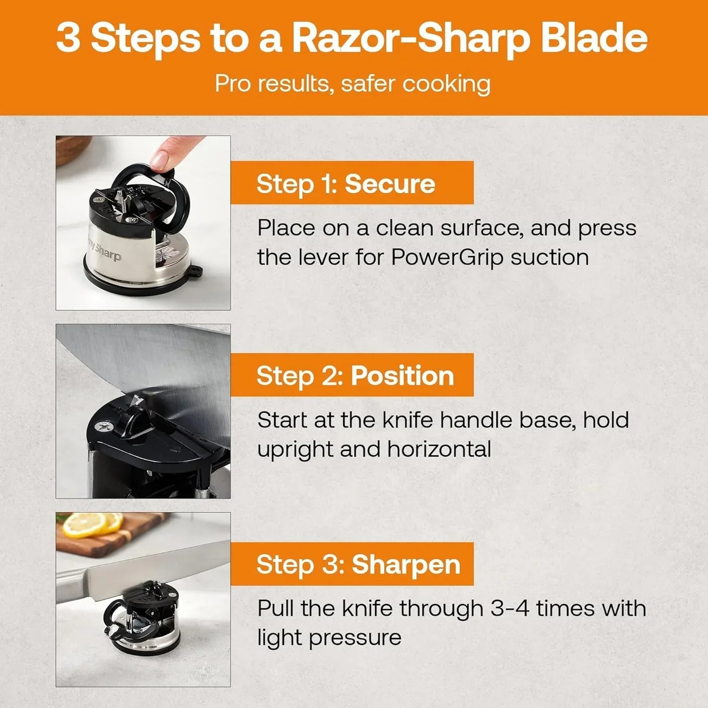 AnySharp Knife Sharpener – Hands-Free Kitchen Knife Sharpener