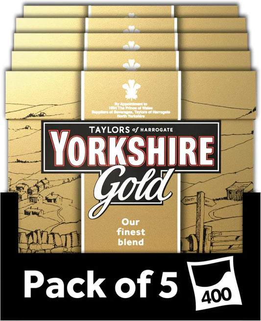 Yorkshire Tea Gold – 80 Tea Bags (Pack of 5, Total 400 Tea Bags)
