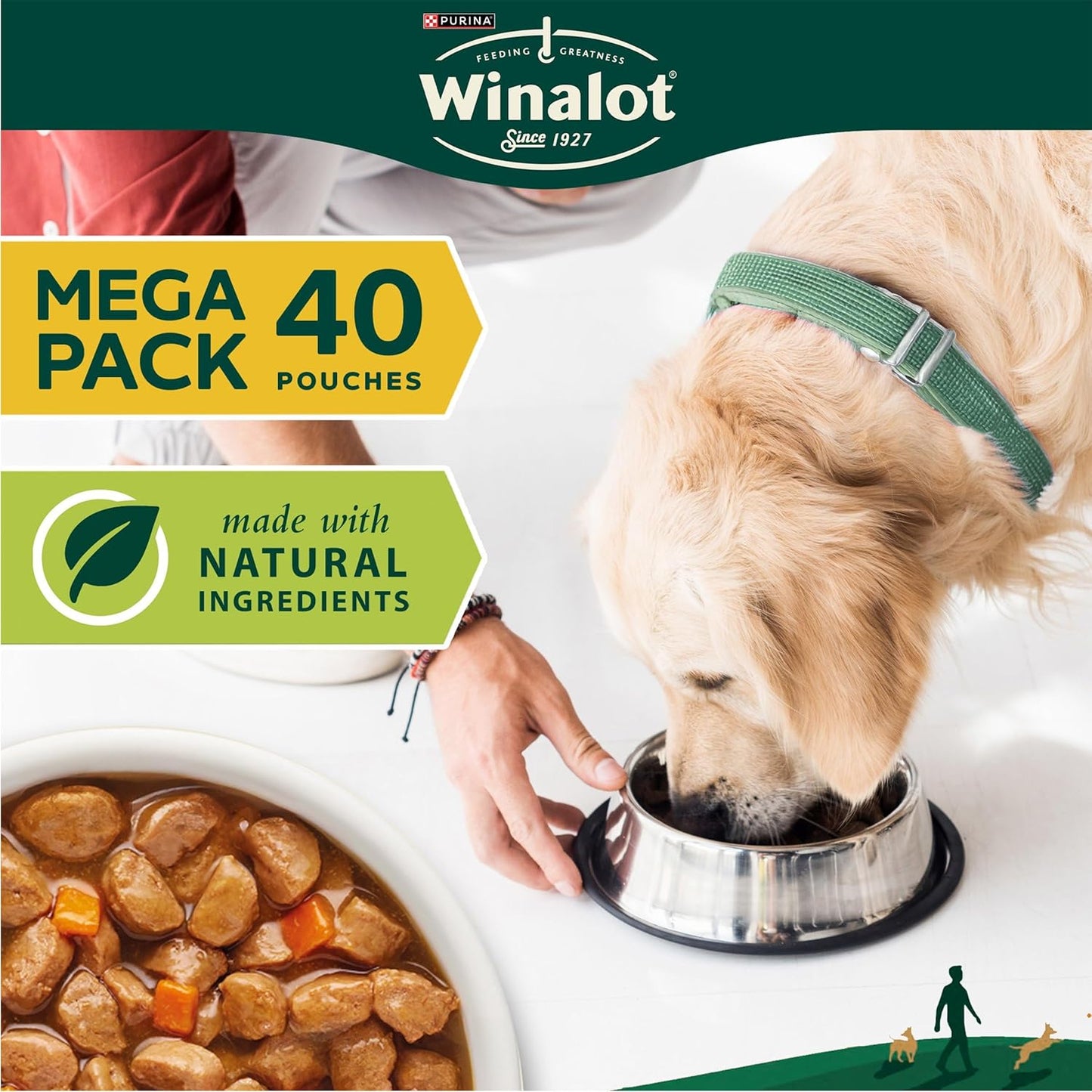 WINALOT Meaty Chunks Mixed in Gravy Wet Dog Food – 40 x 100g Pouches