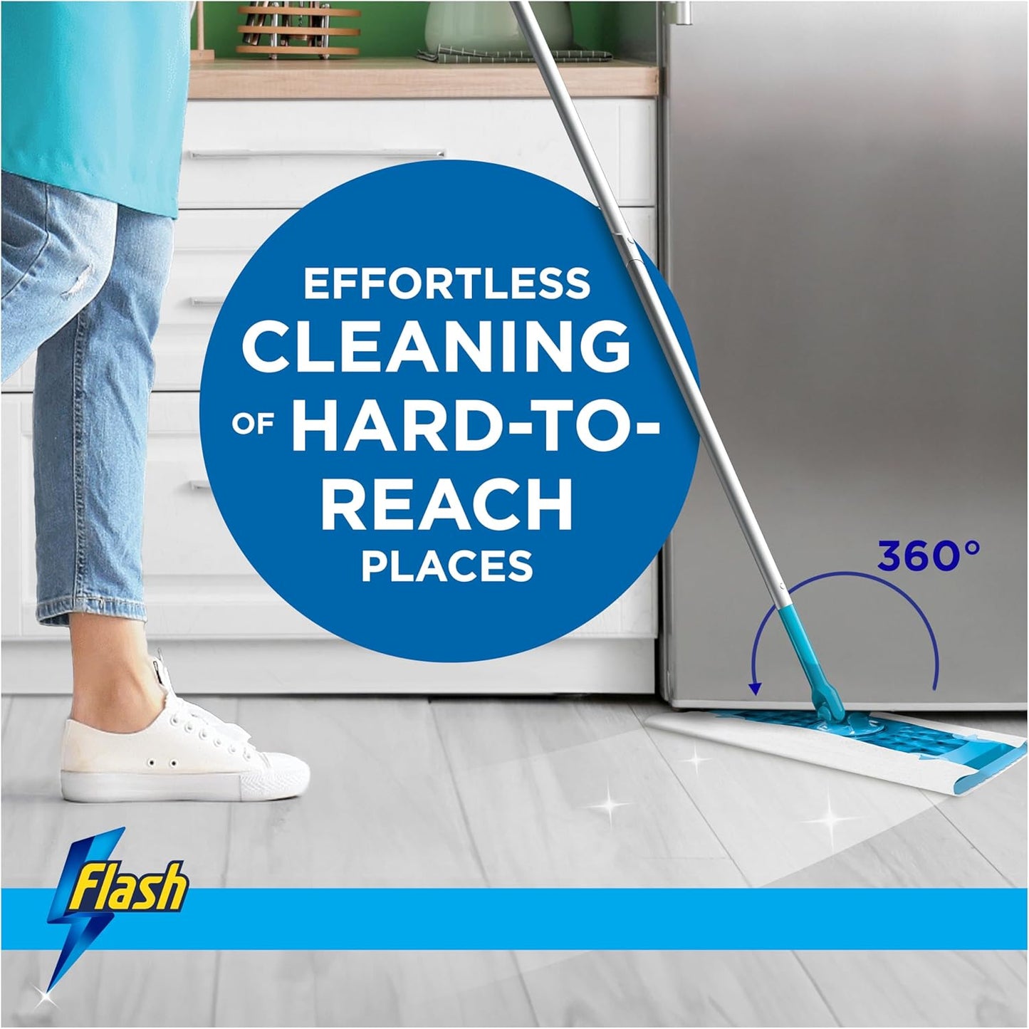 Flash Speedmop Wet Floor Cleaning Wipes – 48 Cloths (24 x 2), Antibac Lemon Multi-Surface