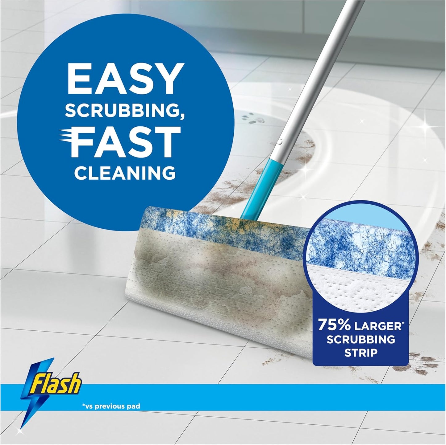 Flash Speedmop Wet Floor Cleaning Wipes – 48 Cloths (24 x 2), Antibac Lemon Multi-Surface