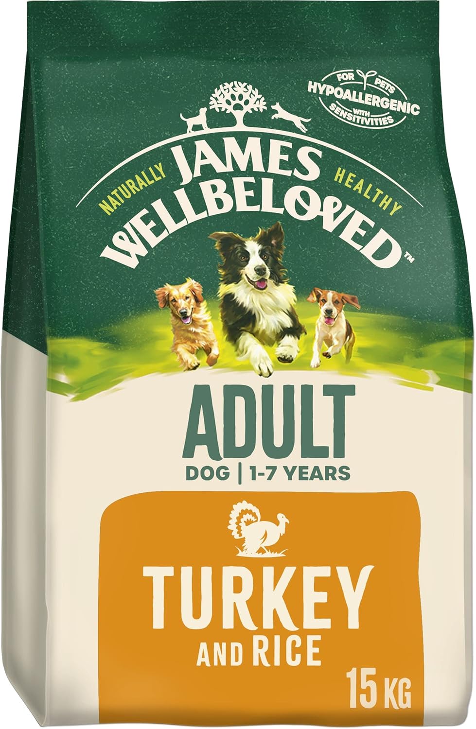 James Wellbeloved Hypoallergenic Adult Dry Dog Food – 15 kg, Turkey &amp; Rice