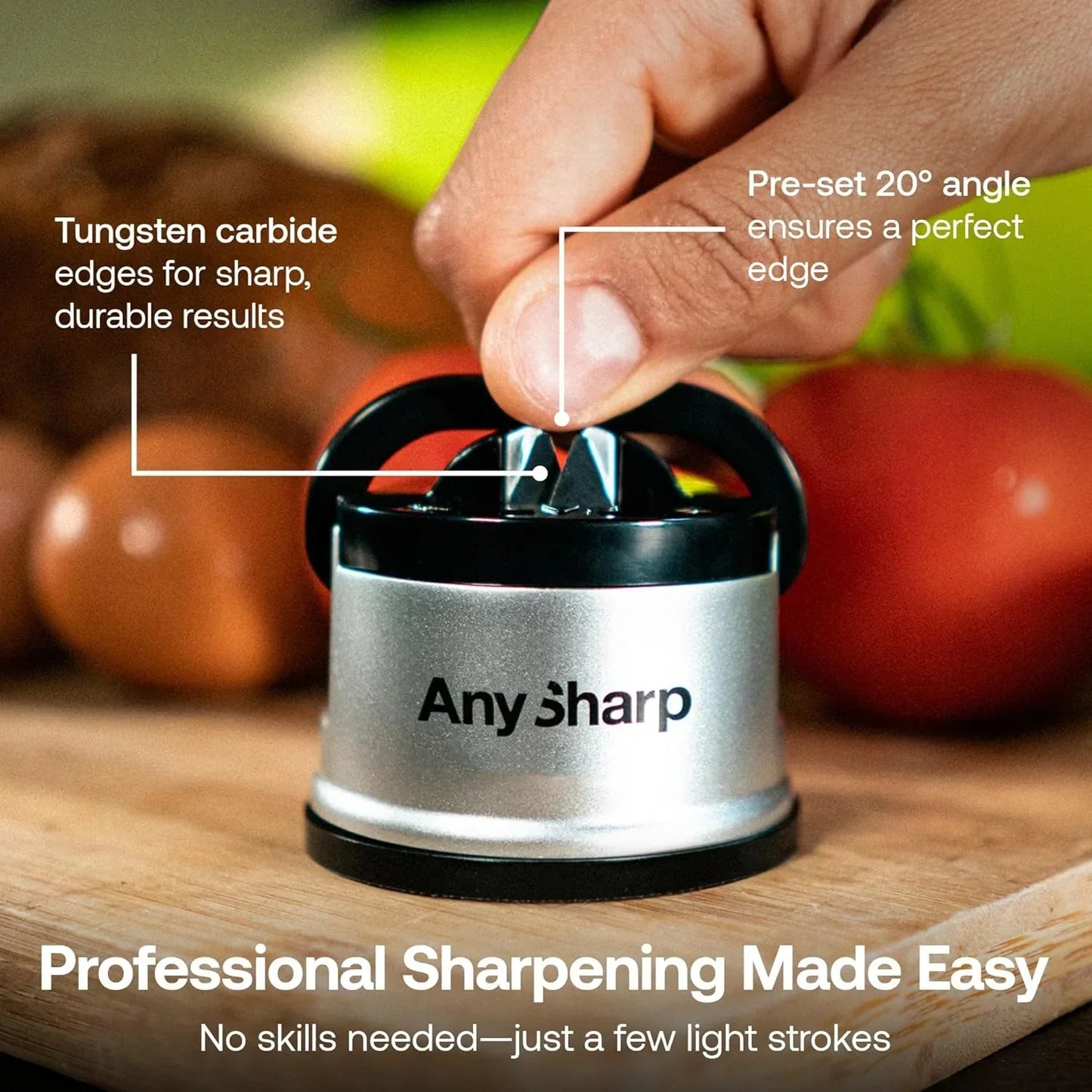 AnySharp Knife Sharpener – Hands-Free Kitchen Knife Sharpener