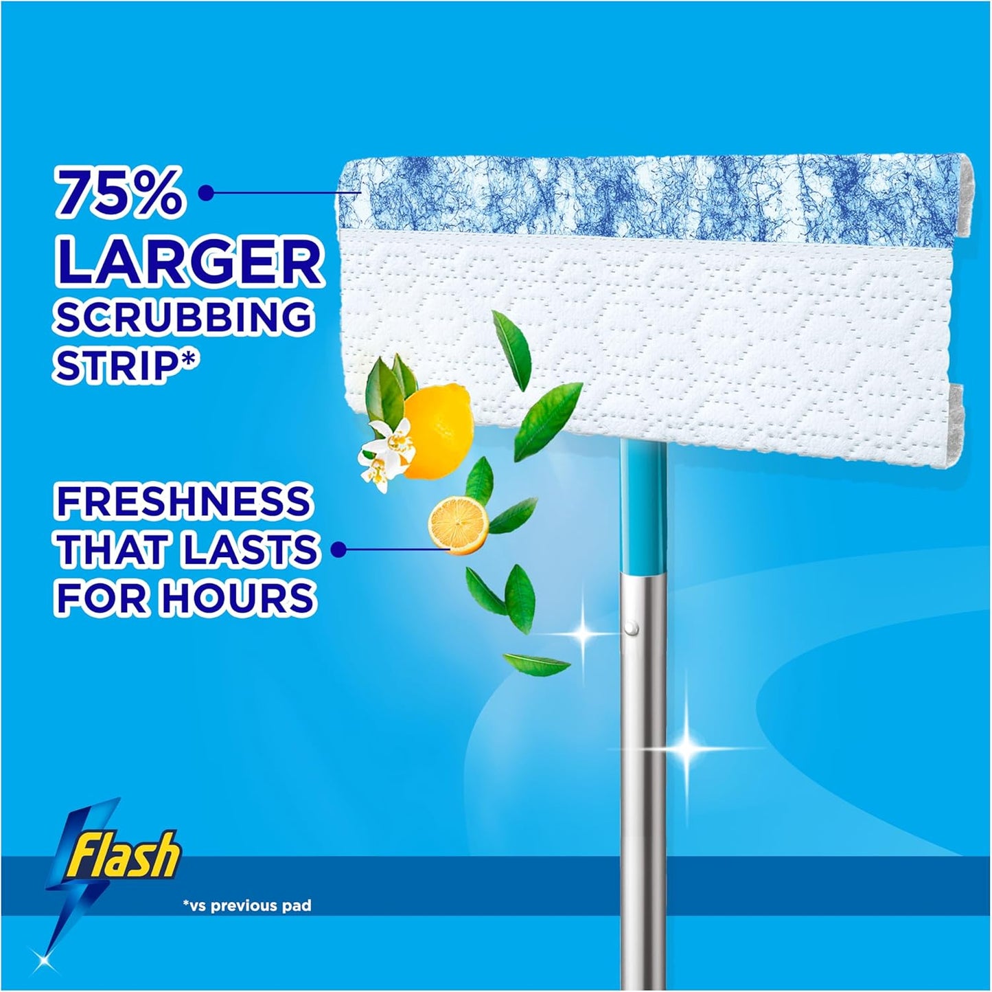 Flash Speedmop Wet Floor Cleaning Wipes – 48 Cloths (24 x 2), Antibac Lemon Multi-Surface