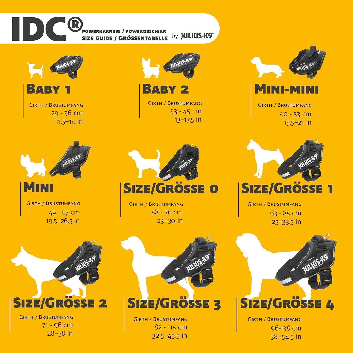 JULIUS-K9 Harnais IDC Power, Size: M/0, Black