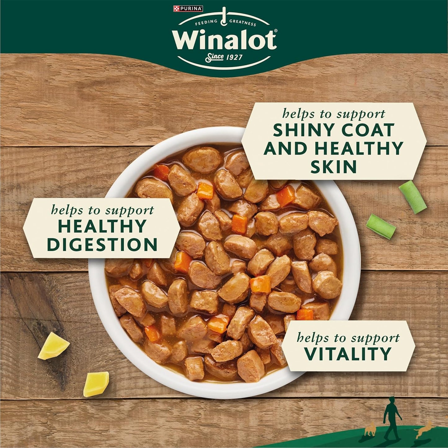 WINALOT Meaty Chunks Mixed in Gravy Wet Dog Food – 40 x 100g Pouches