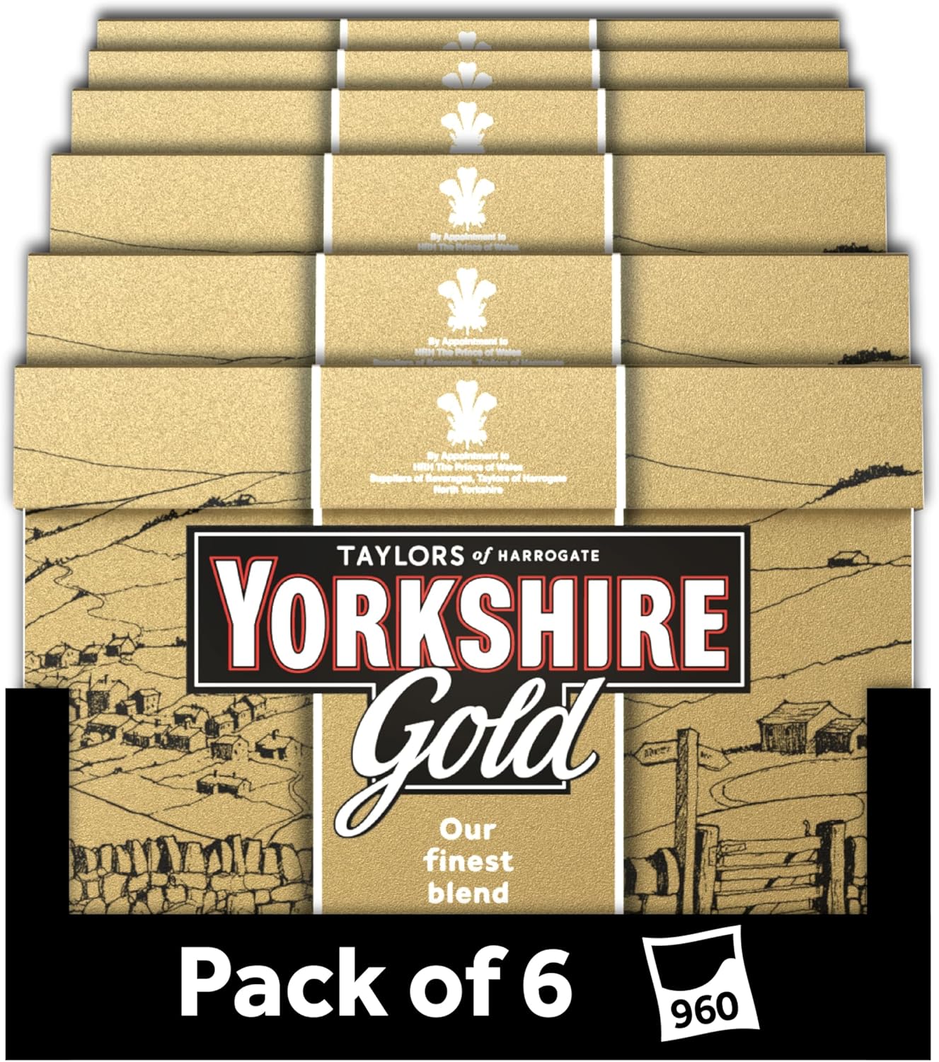 Yorkshire Tea Gold – 6 Boxes of 160 Tea Bags (960 Total)