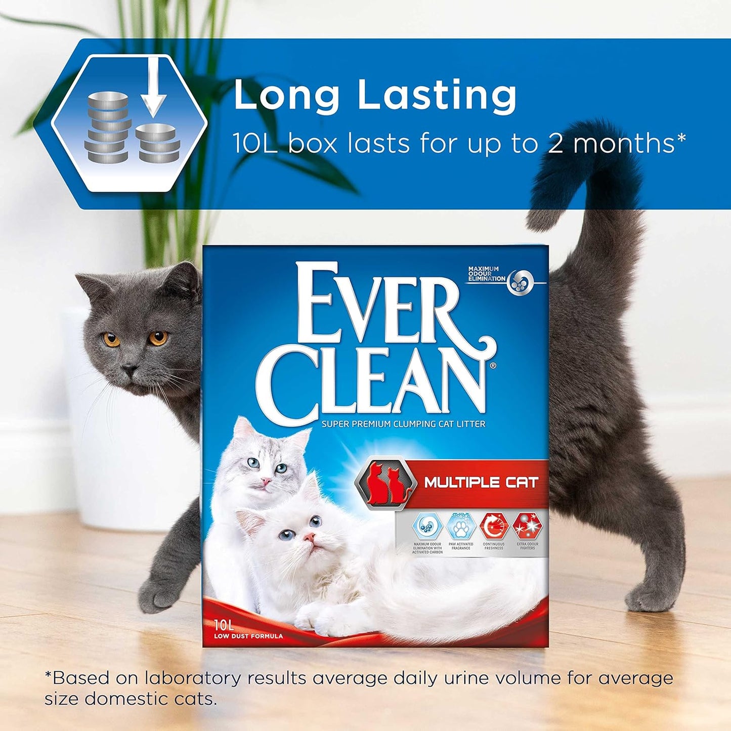 Ever Clean Clumping Cat Litter – 10L, Multiple Cat, Scented