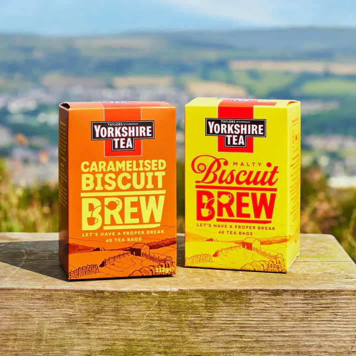 Yorkshire Tea Caramelised Biscuit Brew Flavoured Tea Bags – 4 Boxes of 40 (Total 160 Bags)